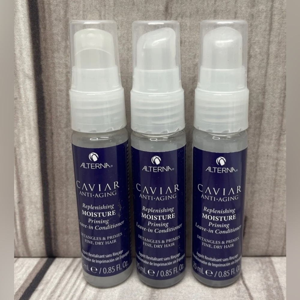 Lot of 3 Alterna Caviar Replenishing Moisture Priming Leave-in Conditioner .85oz